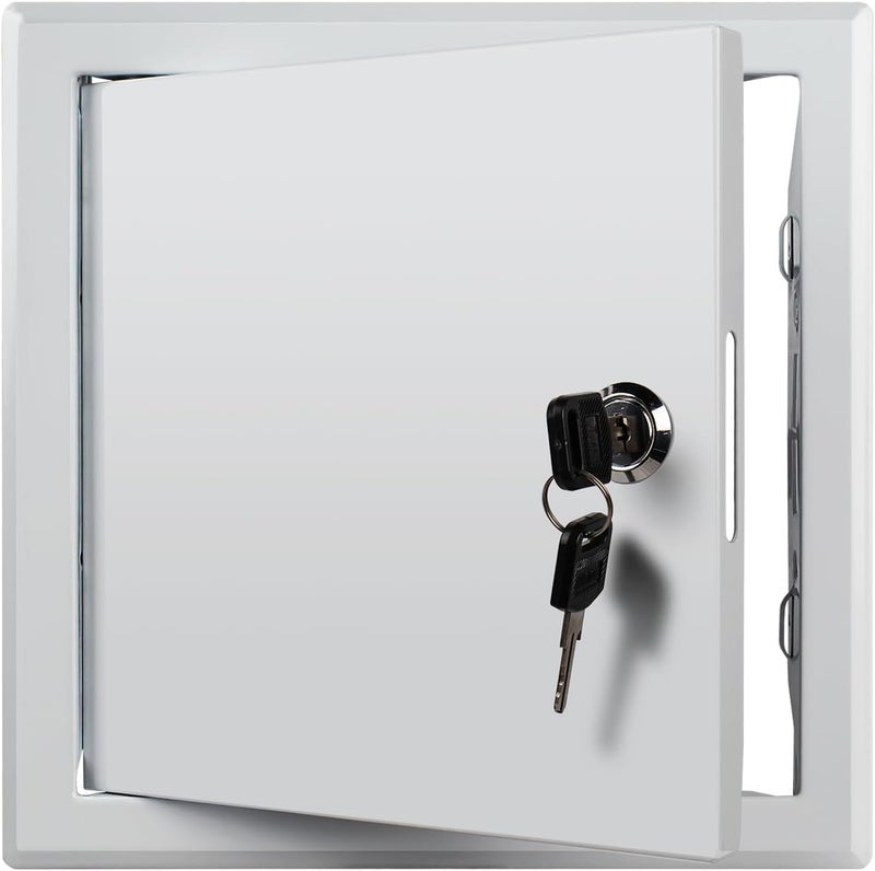 Donext Access Panel for Drywall/Ceiling, Wall Hole Cover with Lock and Keys, 8"x8" Metal Access Door, Concealed Service Door for Electrical and Plumbing - Image 1